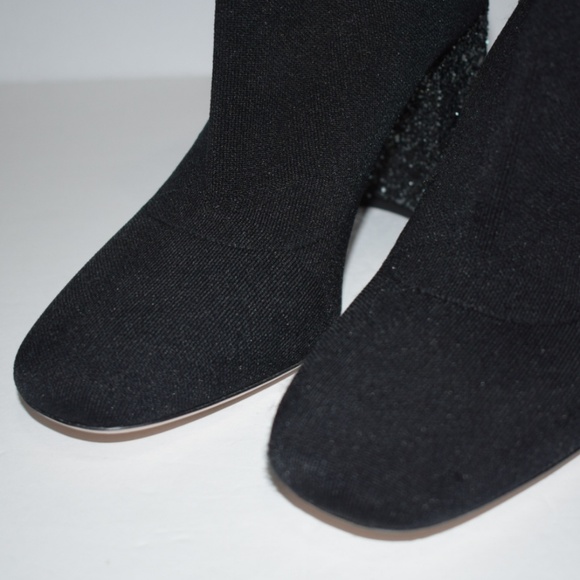 Miu Miu Glitter-Heel Metallic Sock Knit Bootie - Picture 7 of 8